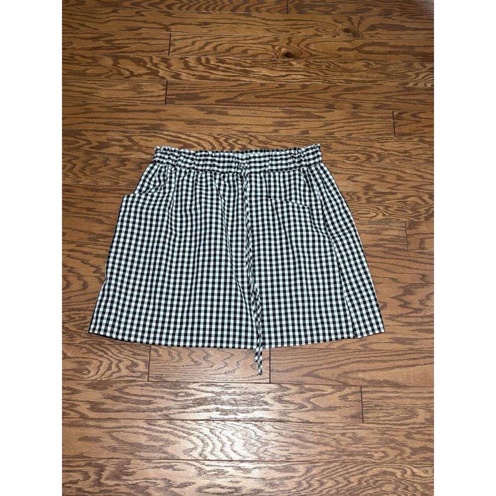 Shein Women's Plus Size Zelara Black White Checkered Skirt w/ Elastic Waist, 2XL